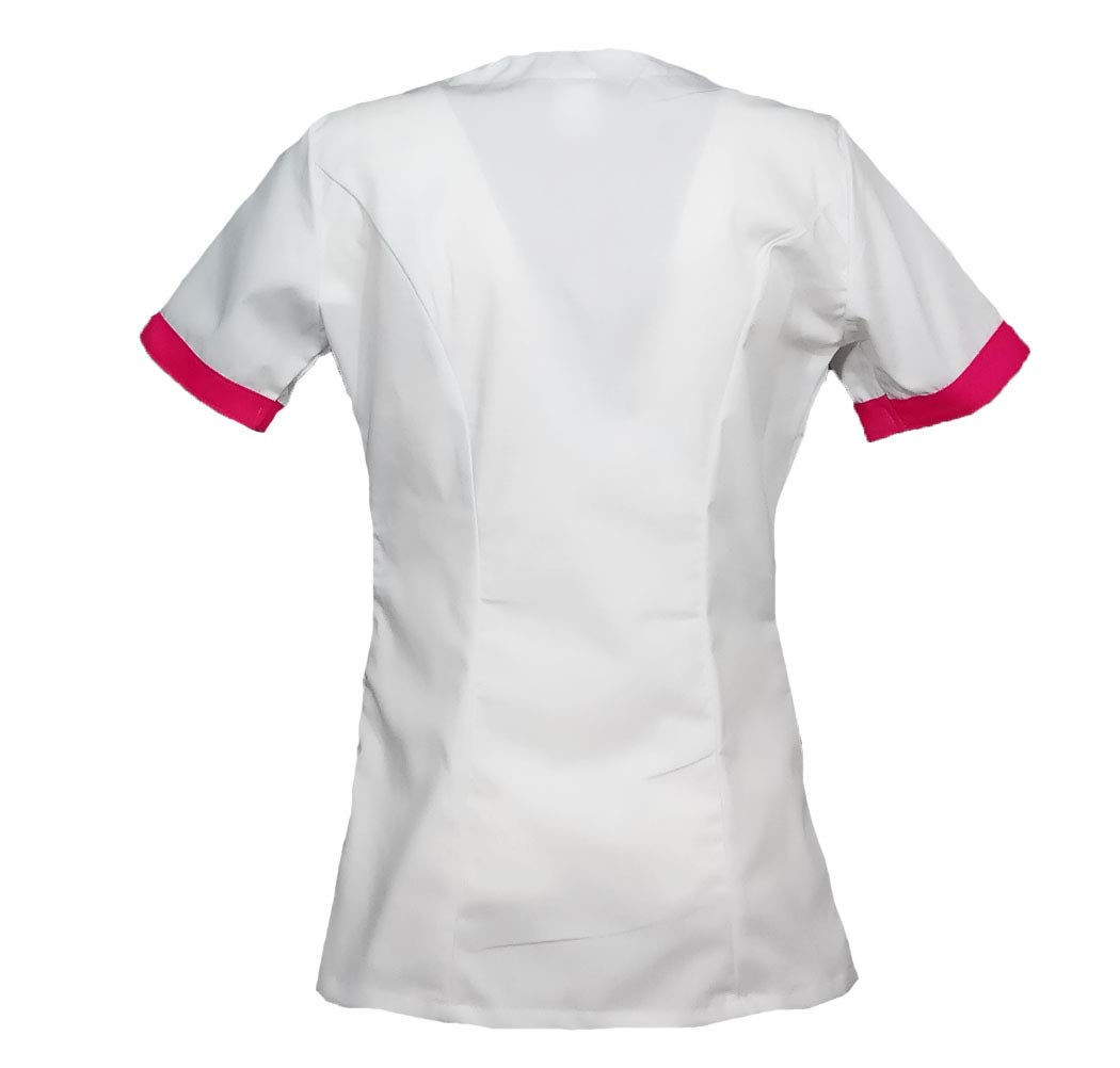 Fratelli ditalia Women's Gown Beautician Massage OSS Hairdresser Teacher School Kindergarten Work, White - Image 3