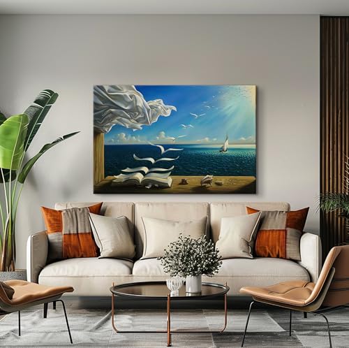 Toile Salvador Dali Livre aux oiseaux pour sublimer la décoration murale du salon
