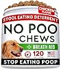 No Poo Treats - No Poop Eating for Dogs - Coprophagia Stool Eating Deterrent & Prevention – Stop Eating Poop for Dogs - Probiotics & Digestive Enzymes - Digestive Health & Immune Support - 120 Ct