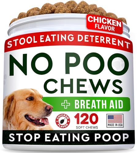 STRELLALAB No Poo Treats - No Poop Eating for Dogs - Coprophagia Stool Eating Deterrent - Digestive Enzymes - Gut Health & Immune Support - Stop Eating Poop - 120ct