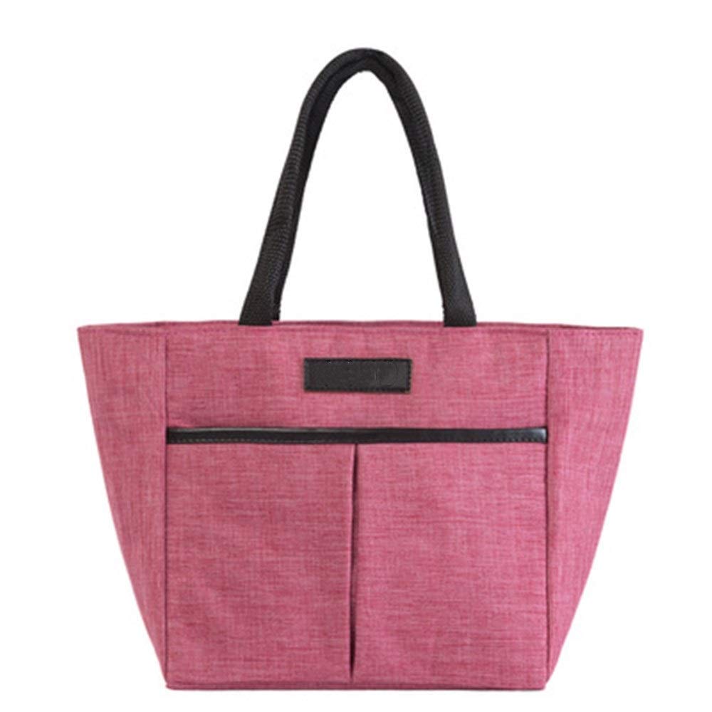 Bolsa de Picnic Bolsas bento for almuerzo de gran capacidad Bolsas de Almuerzo(Rose red,22x14x20cm)