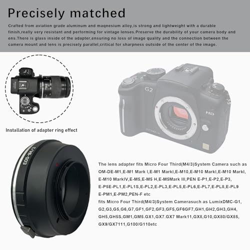 Bague objectif Canon EOS vers Micro 4/3 pour fixer vos optiques EF-S sur boîtier DMC-G1 G2