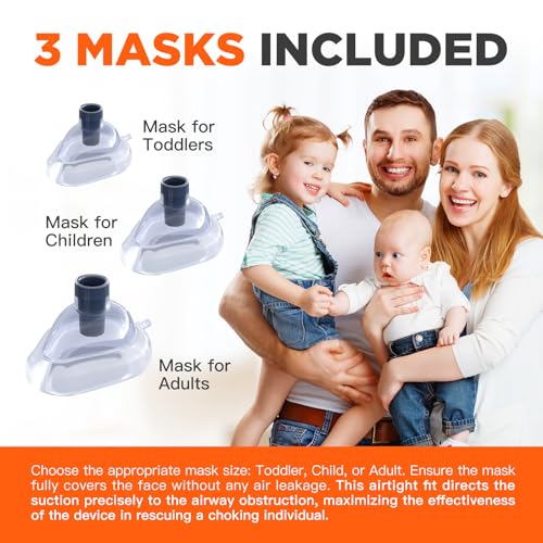Image of Sonmol Automatic Anti Choking Device for Kids and Adults, Choking Rescue Device with 3 Masks, Portable Airway Suction Device for Children and Adults, First Aid Kit Portable and Lightweight