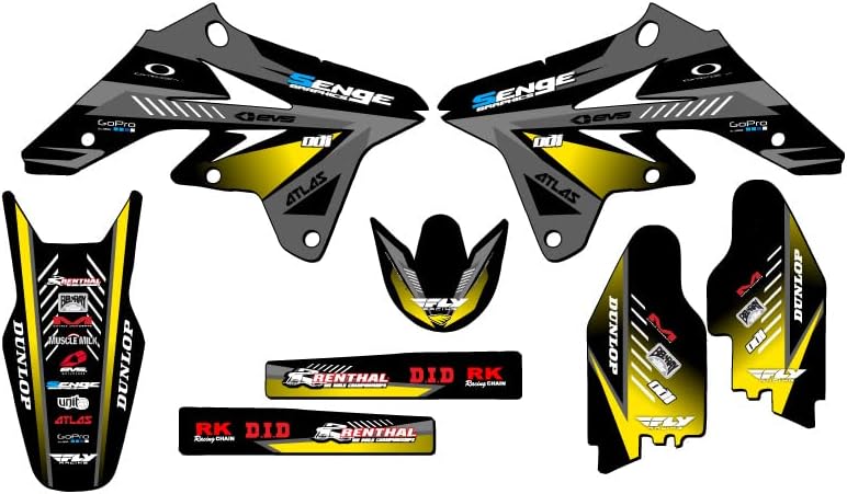 2007-2009 RMZ 250 Surge Yellow Senge Graphics Complete Kit Compatible with Suzuki