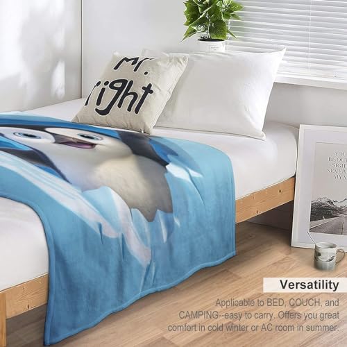Couverture pingouin douce plaid flannel chaud lavable lit et canapé - 7