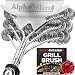 Alpha Grillers Grill Brush Bristle Free. Best Safe BBQ Cleaner with Extra Wide Scraper. Perfect 18 Inch Stainless Steel Tools for All Grill Types, Including Weber. Ideal Barbecue Accessories