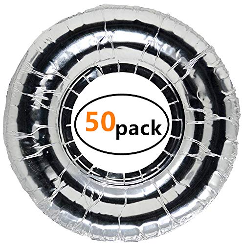 Hub Special Disposable Foil Burner Liners for Gas Stove(50 Packs), Gas Range Protector Saving Your Time on Scrubbing Stoves and Keep Stove Clean
