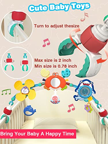 Image of Pau1Hami1ton Baby Stroller Arch Toys, Car Seat Toys,Bouncer Toy Bar /Mobile for Bassinet,Adjustable Baby Hanging Toys Fit for Crib Bed,Stroller,Car Seat.S-19(Crab)