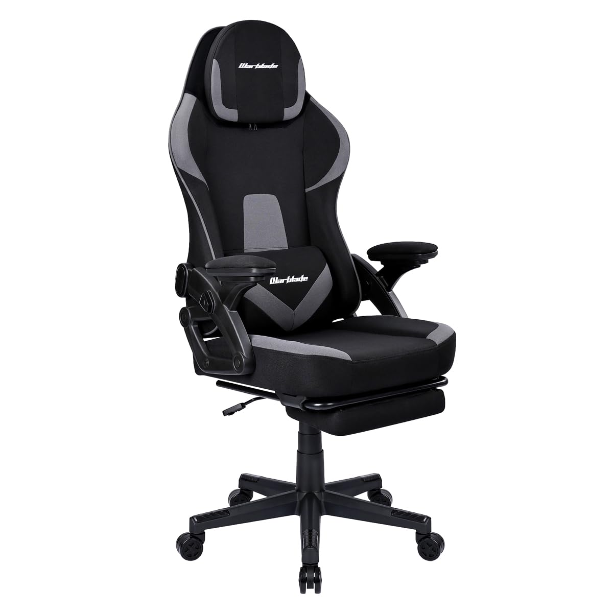T-LOVENDO.ES Silla Gamer Gaming Profesional, Ergonómica, de Tela Transpirable y Antimanchas, Reposabrazos Ajustables, con Reposapiés. para Adultos. Altura Regulable y Respaldo Abatible.