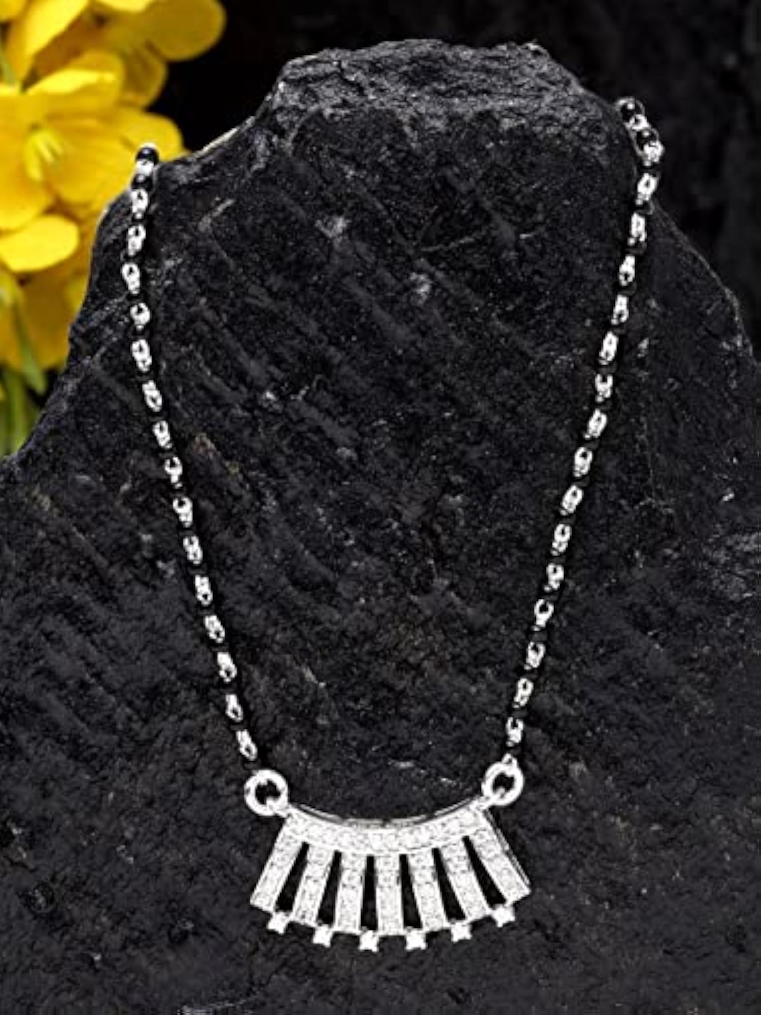 925 Sterling Silver Ayla Mangalsutra Earring Chain Jewellery Set