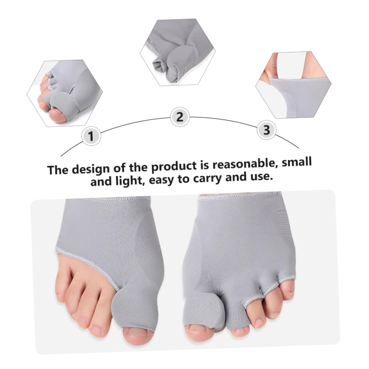1pc Light Grey Toe Straightener Hallux Bunion Splint Adjuster for Foot Alignment and Breathable Design Promotes Comfort and Prevents Overlapping Toes