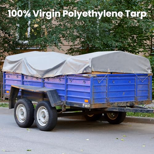 Sunvigor Tarp Waterproof 10x12Ft, Heavy Duty Tarp Cover Extra Thick 14 Mil Tear and UV Resistant, Outdoor Tarps with Grommets and Reinforced Edges for Roof, Camping, Patio, Pool, Boat (Silver/Brown) by Sunvigor - Image 7
