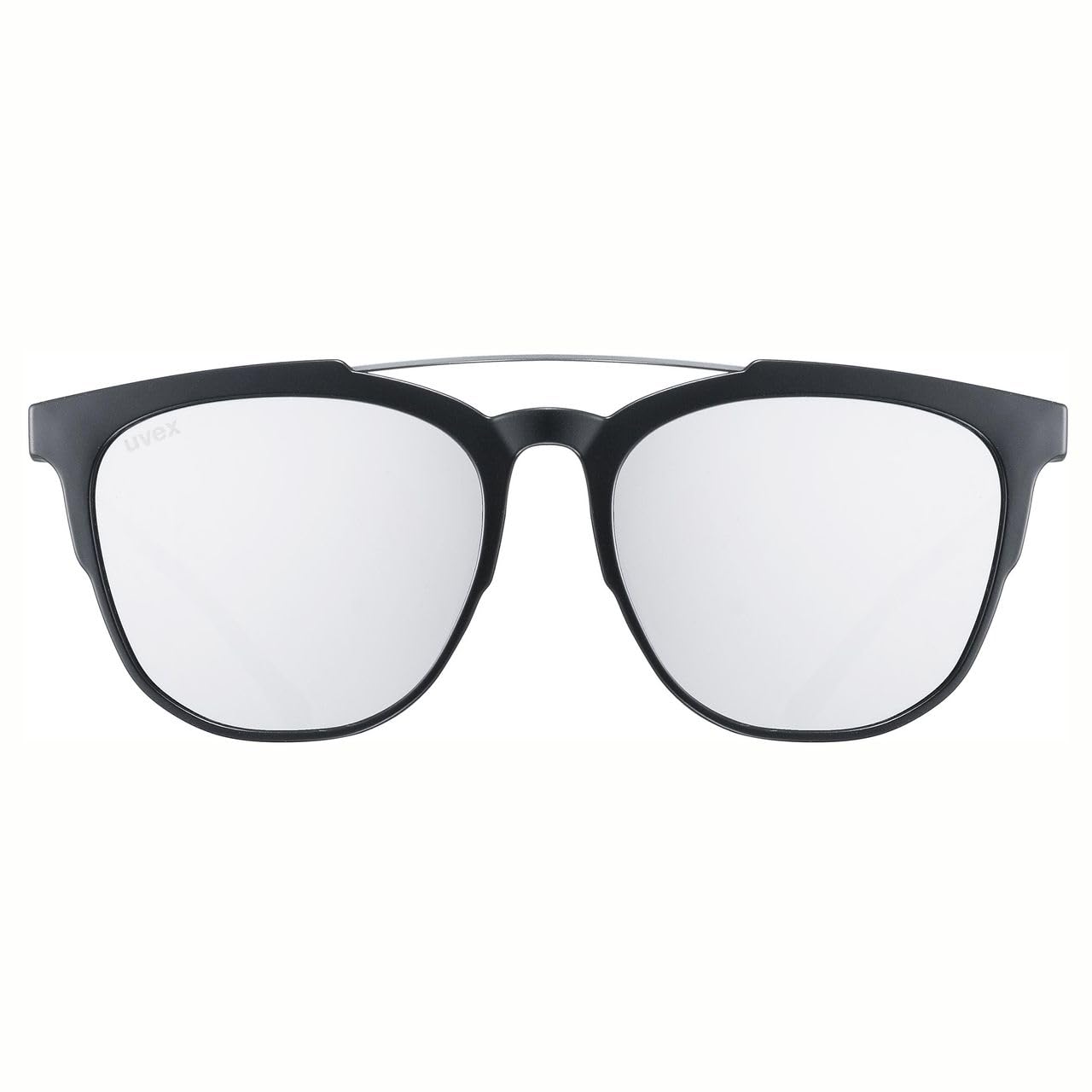 Uvex LGL 46 Sonnenbrille, black matt/silver, one size | starker Schutz vor Sonnenstrahlung - inkl. uvex Schriftzug auf den Bügeln