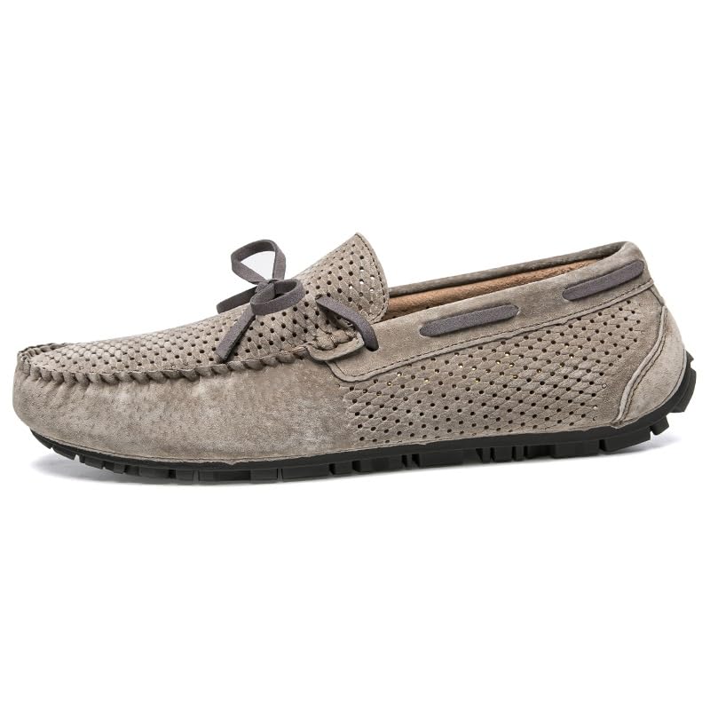 Mens Loafers Shoe Perforated Breathable Boatshoes Moccasins Shoes Anti-Slip Comfortable Flat Heel Wedding Slip On2