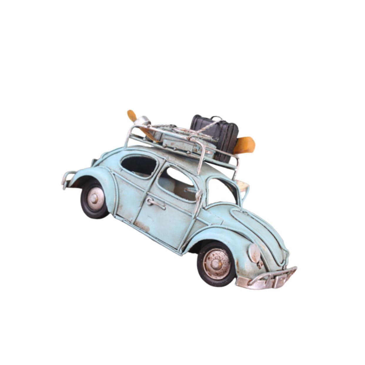 Voiture Ancienne en Fer Bleu avec Technologie de Placage Durable - 8