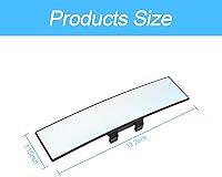 Vista 2 de Espejos retrovisores para automóvil, resistente a los golpes, espejo retrovisor panorámico interior con clip para automóvil, amplio rango de visión