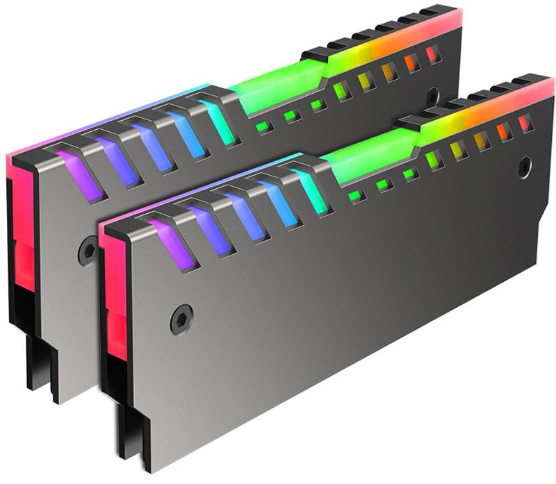 2Pcs RGB RAM Heatsink DDR DDR3 DDR4 Memory Radiator Vest Cooling Heat Spreader Cooler for Desktop PC Computer Gaming Overclocking