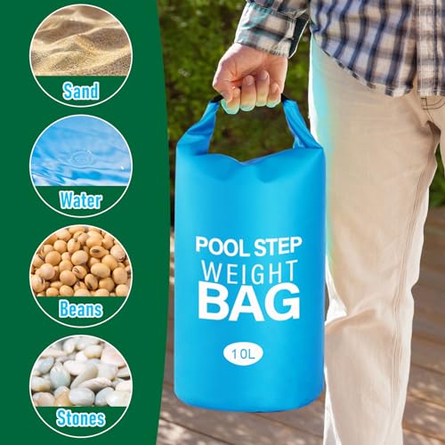 Pool Step Weights, Pool Stair Weights,Pool Ladder Weights for Above Ground Pools,10Lx2PCS Waterproof Sand Bags for Pool Steps (Light Blue)