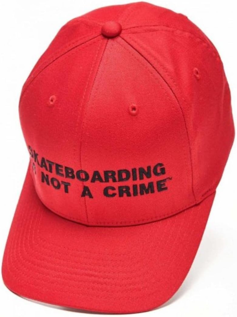 Skateboarding Is Not A Crime Skateboard Flexfit Hat Red S / M - Flex Fit Fitted Cap