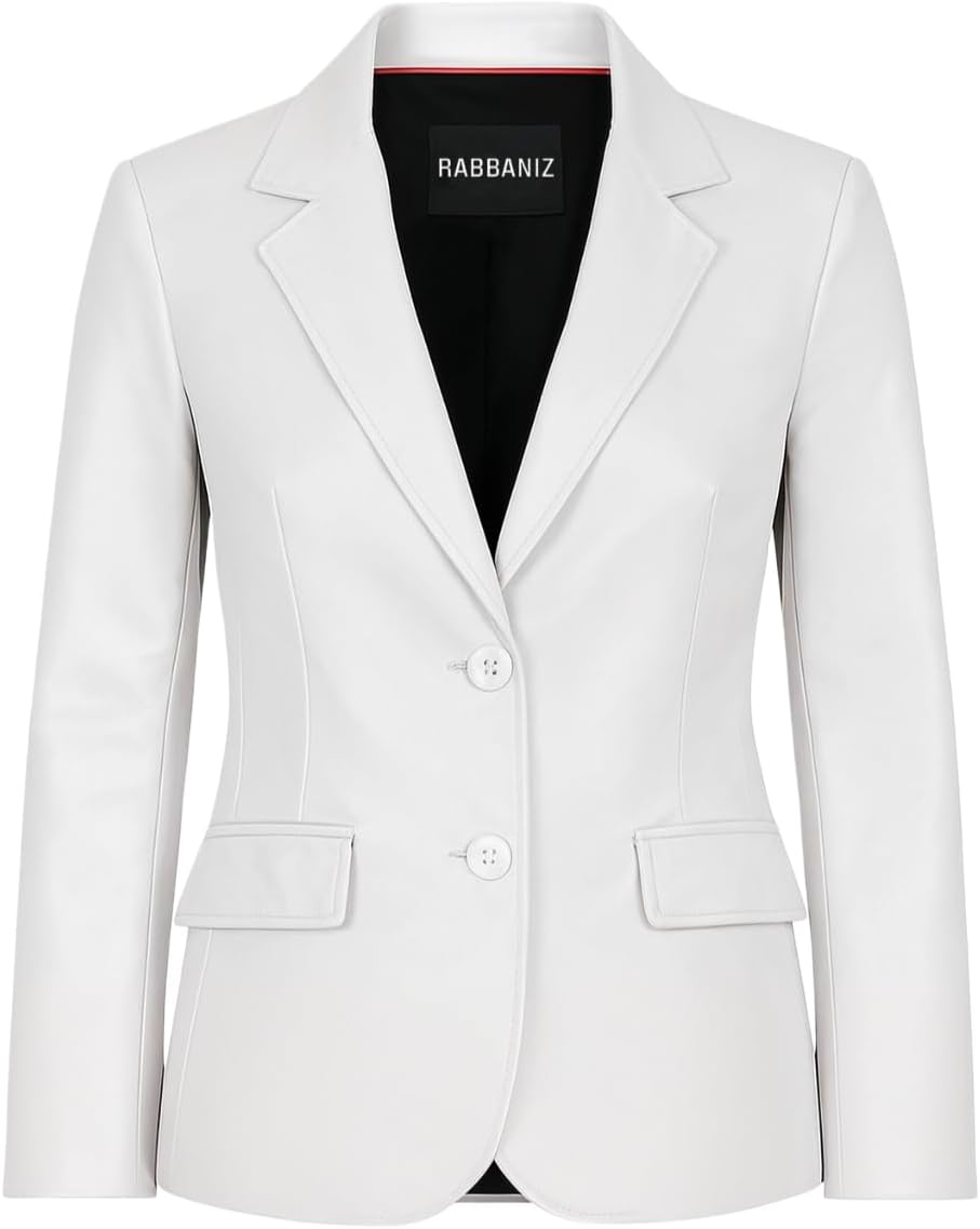Leather Blazers for Women - Business Casual Coat - Real Lambskin Blazer Jackets for Women's