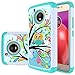 Moto E4 Case (US version), MicroP Hybrid Dual Layer Silicone Plastic Armor Defender Phone Case Cover for Motorola Moto E4 2017 / Moto E (4th Generation) (Armor Green Owl)
