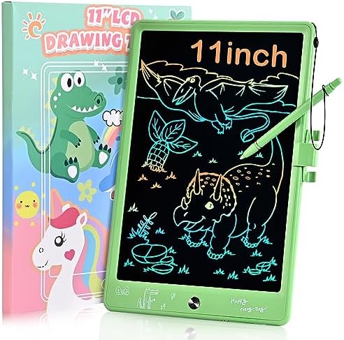 LCD Writing Tablet for Kids, 11 inch Doodle Board Electronic Drawing Tablet Drawing Pads, Learning Toys Christmas Birthday Gifts for 3 4 5 6 7 8 Years Old Girls Boys (Green)