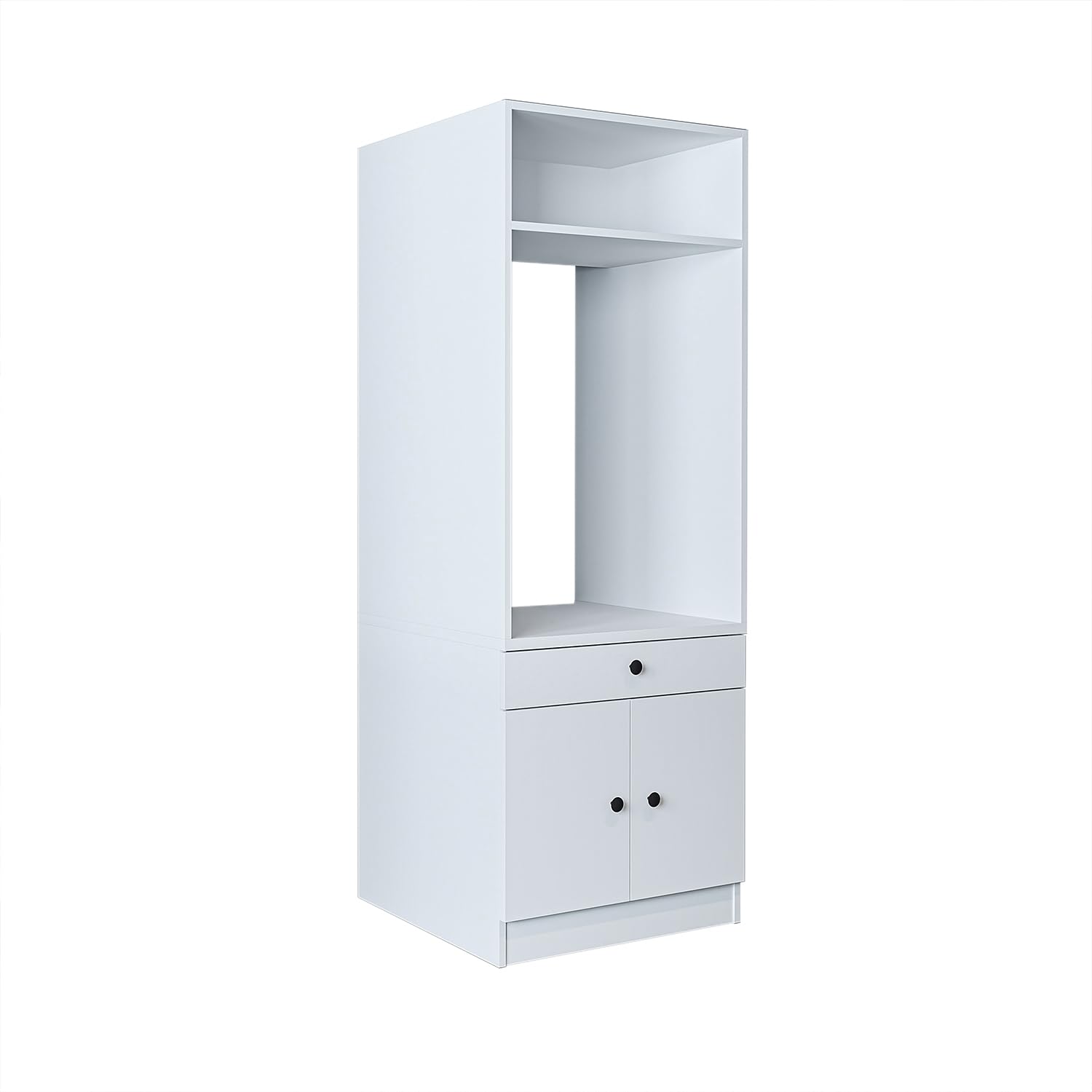 ROOMART • Waschmaschinenschrank mit Ausziehplatte • Platzsparend • Praktisch • Ideal für Hauswirtschaftsraum (Weiß, 1 Schrank - (184cm hoch))