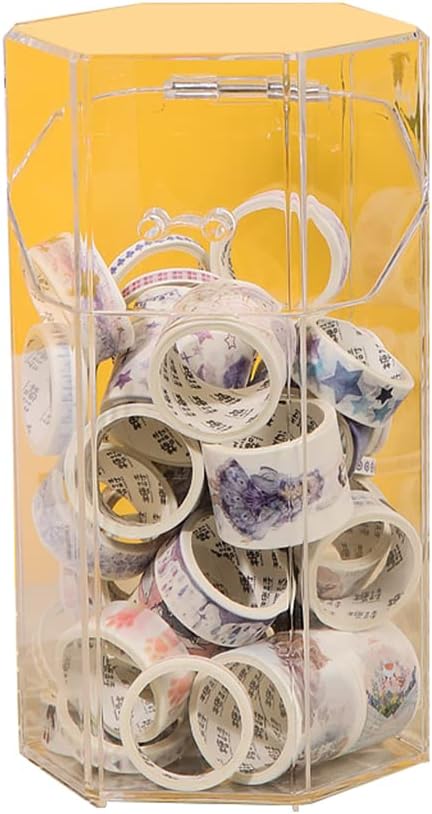 Storage Pen Cup Transparent Pen Holder/Desktop Stationery Storage Box Candy Box Desk Office School Supplies Pen Holder (Hexagon1) (Hexagon1)