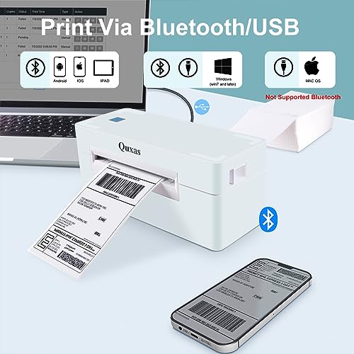 Image of Bluetooth Thermal 4x6 Label Printer - Inkless, Portable, Compatible with Android, iPhone, Windows - Multi-Platform Compatible - for Ebay, Amazon & More(JK-402A)