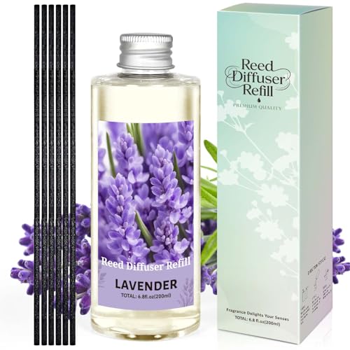 STRN Lavender Essential Oil Reed Diffuser Refill 200ml Long-Lasting Aromatherapy, Natural Fragrance Liquid with Eco-Friendly Bottle for Home, Bedroom, Spa