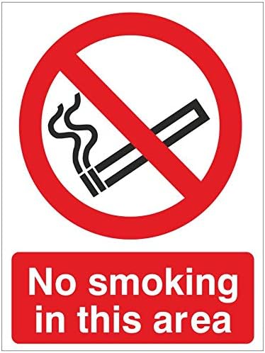 Pack of 5 No Smoking In This Area Signs 150mm x 200mm Rigid Plastic (PRS-03W-RP)