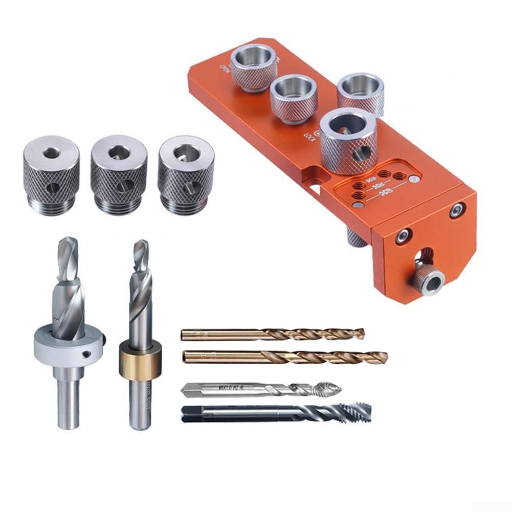 Aluminium-Profil-Bohrpositionierer für Serie 20, 30, 40, mit hochpräzisem Gewindebohrer, geeignet für manuelle und elektrische Werkzeuggestänge in Möbelmontage (10-teiliges Set)