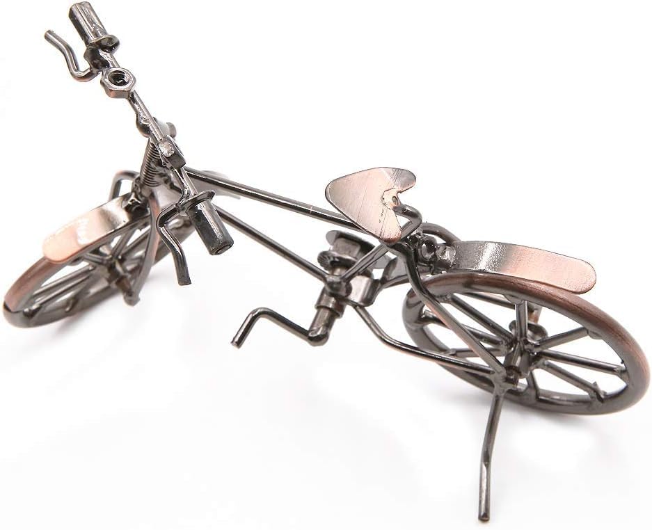 Geluode Vintage Metal Bicycle Ornaments Desktop Crafts Ironwork Bike Figurines Bike Miniature Home Decoration for Children Toys Gifts (Red Copper) image 5