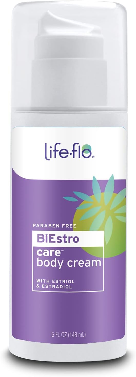 Life-flo BiEstro-Care, Estrogen Body Cream, With USP Estriol & Estradiol to Support a Woman’s Healthy Balance at Midlife, Pre-Measured Pump, Paraben Free, Not d on Animals, 5 oz Value Size