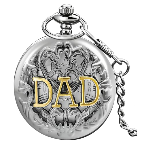 Tiong Vintage Pocket Watch Roman Numerals Scale Retro Quartz Pocket