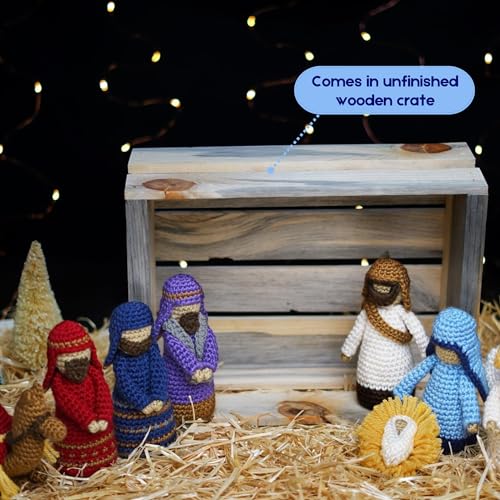 Image of Leisure Arts Crochet Nativity Kit - Amigurumi - 8-Piece Set and 60 Page Instruction Book.