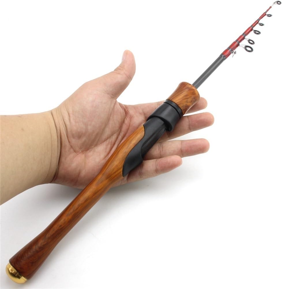 Fishing Pole UL Modulated Retractable Fly Rod Lightweight Straight Handle Horse Mouth Design for Travel Saltwater Freshwater Fishing(168cm)