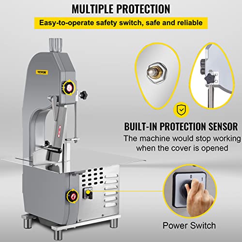 image for VEVOR 110V Bone Saw Machine, 1500W Frozen Meat Cutter, 2.1HP Butcher B
