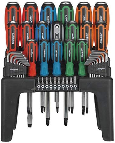 Sealey S01106 Hammer Thru Screwdriver with Hex Key & Bit Set, 44 Pieces