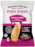 Southern Recipe Small Batch Pork Rinds | Korean BBQ Chicharrones | Keto Friendly & Low-Carb | 0.87oz Snack Bag (Pack of 21)