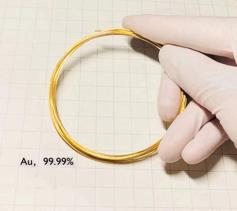 Złoty drut - drut elektrodowy o zawartości 99,99% czystego złota do badań naukowych i elektroniki, 1 szt(0.5mmx10cm)
