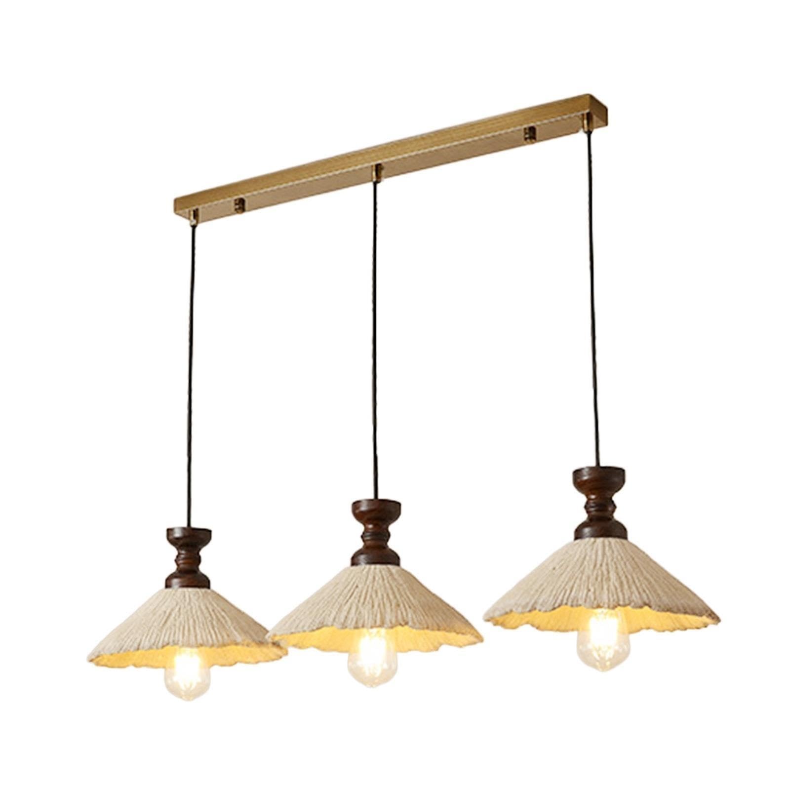 Jadssox Lámpara de techo de hormigón 3 luces colgante de racimo madera