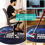 Capslpad Gaming Chair Mat for Hardwood Floor,Anti-Slip Floor Protector Game Controller Rubber Gaming Computer Chair Mat for Game Room Home Office Decor (Round 47 inches,Black)