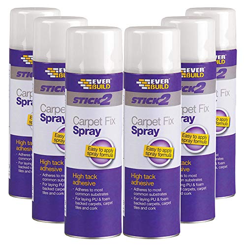 6 x Everbuild Carpet Adhesive Sticking Spray Glue - 500ml