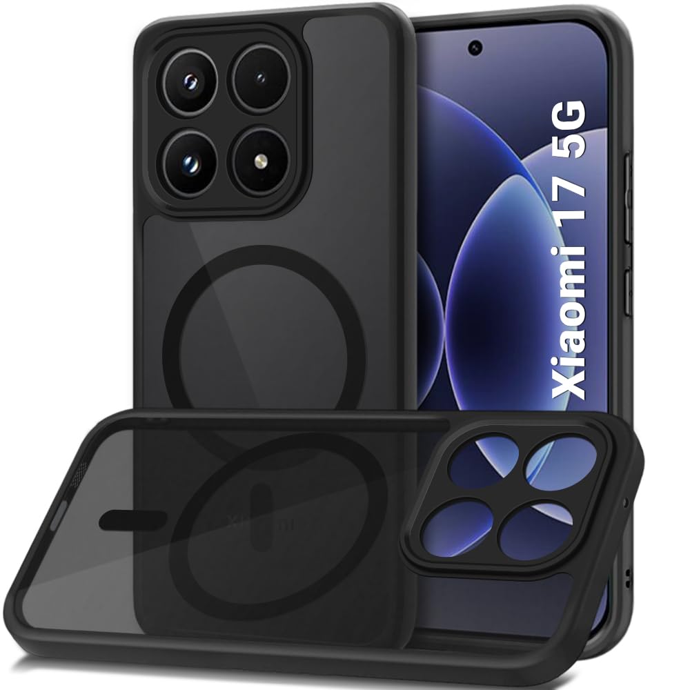 TheGiftKart Hybrid Shockproof Back Cover Case for Xiaomi 17 5G Compatible with MagSafe | Hard Back Cover Case for Xiaomi 17 5G (PC & TPU, Translucent Smoke Matte Back, Black Sides)-image-36