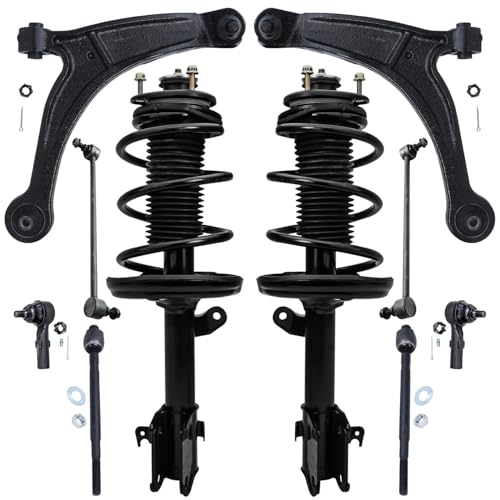 Image of Detroit Axle - Front End Suspension Kit for 06-14 Honda Ridgeline, Lower Control Arms Tie Rods Sway Bars Struts & Coil Spring 2006 2007 2008 2009 2010 2011 2012 2013 2014 Replacement Struts Shocks