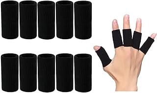 10 pcs Finger Sleeves Protectors, Sport Finger Sleeves Thumb Brace Support Finger Brace Elastic Thumb Sleeves for Relieving Pain Arthritis Trigger Finger