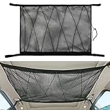 MORYTRADE 車 収納 天井 ネット ラゲッジネット 車内収納 天井収納 ルーフネット メッシュネット ゴムバンド式 80×55cm