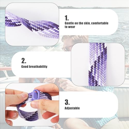 Image of PEUTIER 4pcs Holder for Princess Cruise Medallion, Adjustable Braided Wristband Bracelet for Princess Medallion Holder Accessories Comfortable & Breathable Watch Band fit Men Women