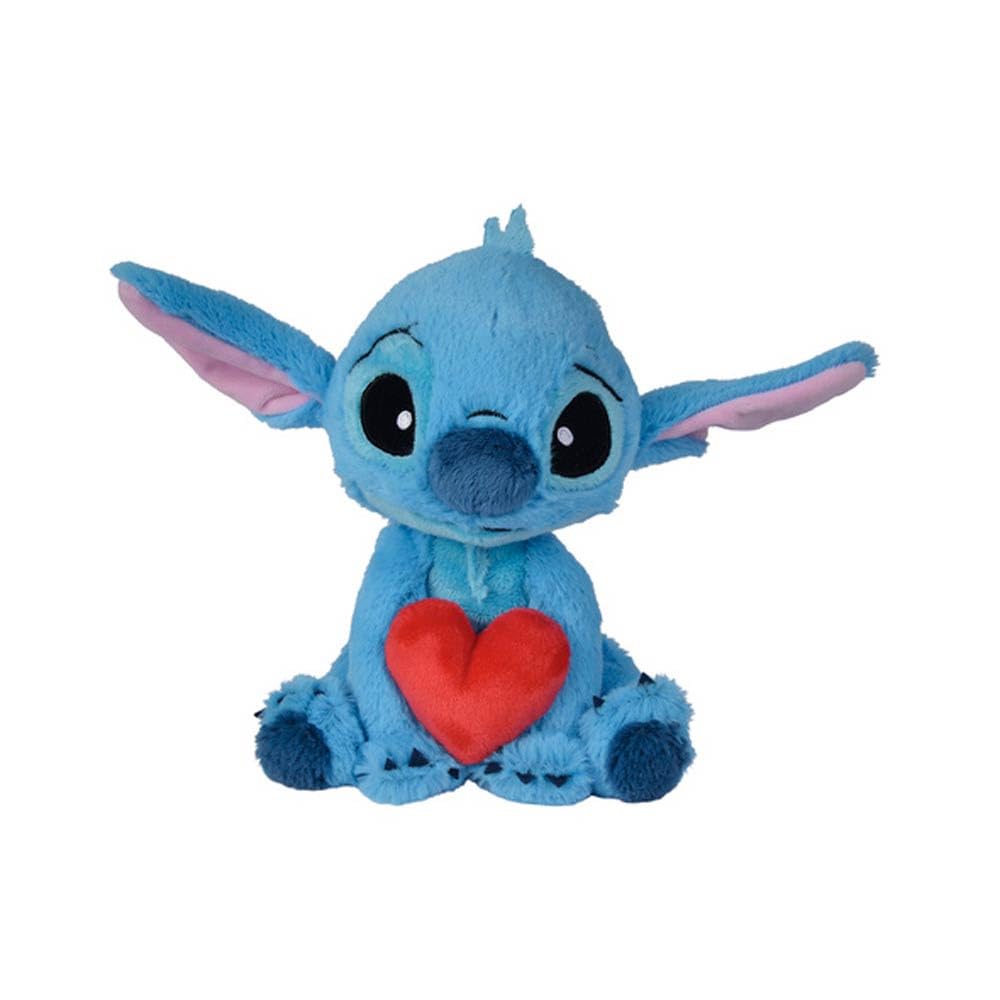 Simba - Disney Peluche Stitch Abrazando un Corazón, 25cm, Material Suave y Agradable, Auténtico Producto Oficial Disney, Adecuado Desde los Primeros Meses de Vida (6315876995X12)